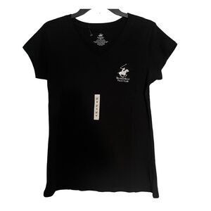 Women's Beverly Hills Polo Club Active T-Shirt Size Medium Stretch Cotton Black